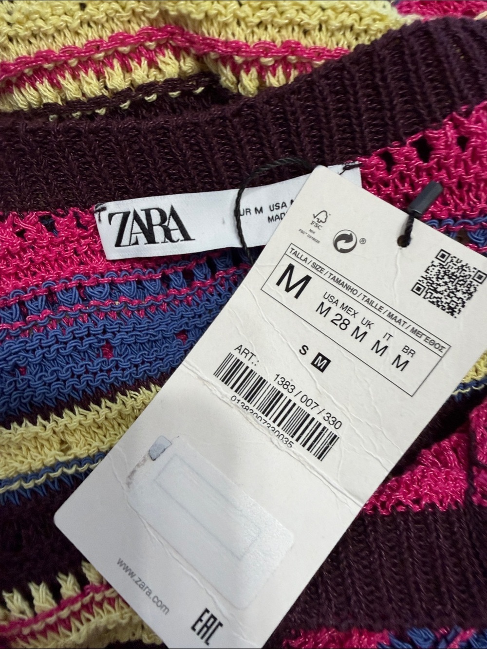 NWT NWT Women's Zara Special Edition Crochet Knit Striped Maxi Dress - Picture 7 of 7